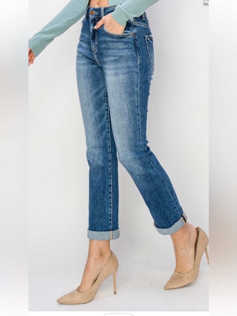 19 RISEN HIGH RISE STRAIGHT JEANS - Picture 3 of 3